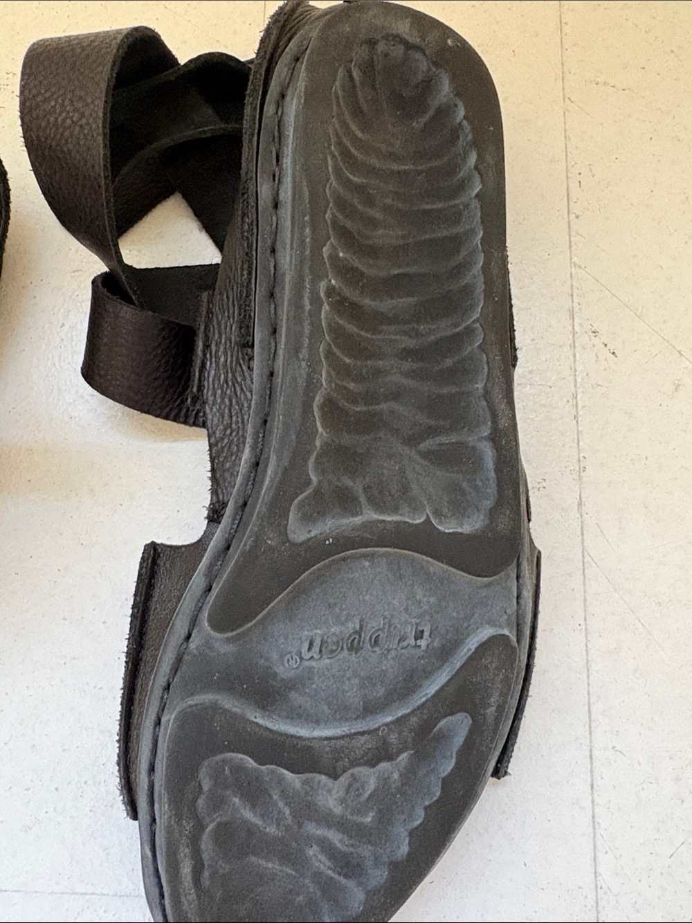 Women’s Trippen Black Leather Sandals - Picture 3 of 5